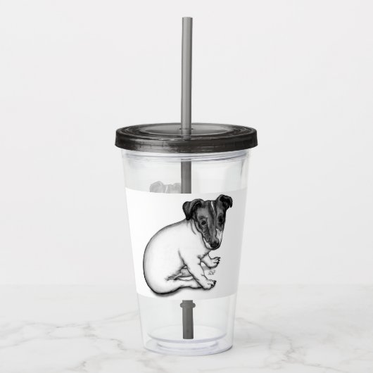 Jack Russell Puppy 10 weken oud Acryl Drinkbeker (Voorkant)