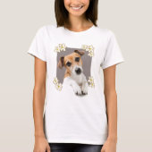 Jack Russell Puppy Floral Cute Schattig T-shirt (Voorkant)