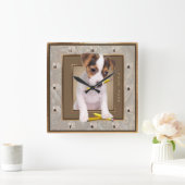 Jack Russell Puppy Gold Wall klok (Huis)