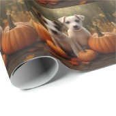 Jack Russell Puppy Herfst Delight Pompoen Cadeaupapier (Rol Hoek)