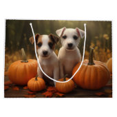 Jack Russell Puppy Herfst Delight Pompoen Groot Cadeauzakje (Achterkant)
