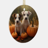Jack Russell Puppy Herfst Delight Pompoen Keramisch Ornament (Rechts)