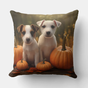 Jack Russell Puppy Herfst Delight Pompoen Kussen