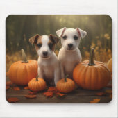 Jack Russell Puppy Herfst Delight Pompoen Muismat (Voorkant)