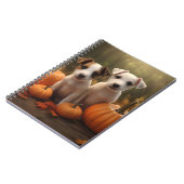 Jack Russell Puppy Herfst Delight Pompoen Notitieboek (Linkerzijde)