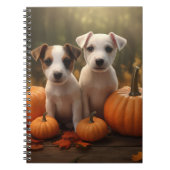 Jack Russell Puppy Herfst Delight Pompoen Notitieboek (Voorkant)