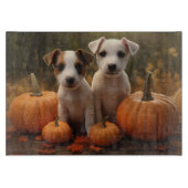 Jack Russell Puppy Herfst Delight Pompoen Snijplank (Voorkant)