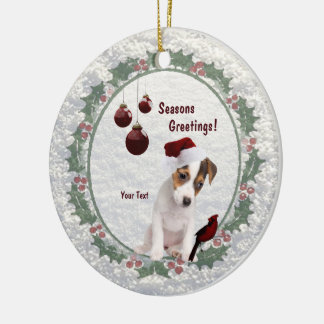 Jack Russell Puppy Hugs Kisses Design Keramisch Ornament