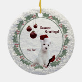  Jack Russell Puppy Hugs Kisses Design Keramisch Ornament (Achterkant)