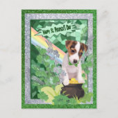 Jack Russell Puppy Nummer 1 Happy St Patricks Day Briefkaart (Voorkant)