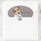 Jack Russell Puppy Schattig Adoreerbaar Dank Je Ovale Sticker (Tas)