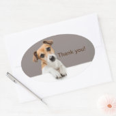 Jack Russell Puppy Schattig Gezellig Dank Je Ovale Sticker (Envelop)
