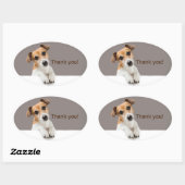Jack Russell Puppy Schattig Gezellig Dank Je Ovale Sticker (Vel)
