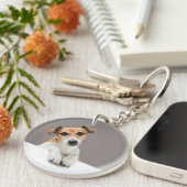 Jack Russell Puppy Sweet Schattig Baby Jack Sleutelhanger (Voorkant Rechts)