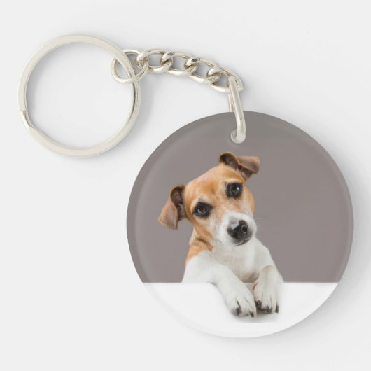 Jack Russell Puppy Sweet Schattig Baby Jack Sleutelhanger (Voorkant)