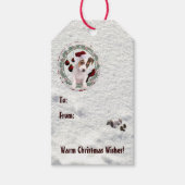 Jack Russell Puppy Warme Kerstwensen Cadeaulabel (Voorkant)