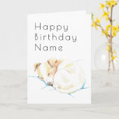 Jack Russell Puppy White Art Deco Birthday Kaart (Gele Bloem)