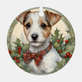 Jack Russell Puppy's eerste kerst Ornament (Achterkant)