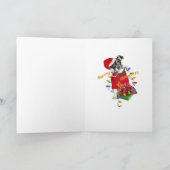 Jack Russell Rat Terrier Mix Vrolijk Kerstfeest Feestdagen Kaart (Binnen)