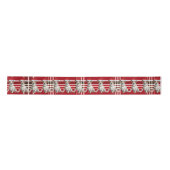 Jack Russell Red Holiday Plaid Funny Dog Kerstmis Satijnen Lint (Voorkant)