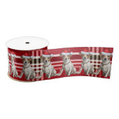 Jack Russell Red Holiday Plaid Funny Dog Kerstmis Satijnen Lint (Spoel)