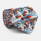 Jack Russell rent in de sneeuw met kerst Pet Stropdas (Opgerold)