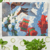 Jack Russell rent in de sneeuw met kerst Pet Theedoek (Gevouwen)