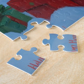 Jack Russell Rent in de Sneeuw met Kerstmuts Legpuzzel (Zijkant)