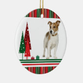 Jack Russell Retro kerstversiering Keramisch Ornament (Rechts)