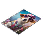 Jack Russell, roze bril en roze pet Notitieboek (Linkerzijde)