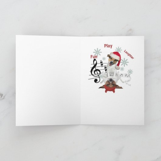 Jack Russell Season Groetjes Feestdagen Kaart (Binnen)