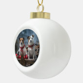 Jack Russell Sneeuw Sleebellen Kerst Decoratie (Rechts)