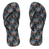 Jack Russell Snowy Sleigh Kerstdecoratie Teenslippers (Voetbed)