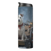 Jack Russell Snowy Sleigh Kerstdecoratie Thermosbeker (Geroteerd rechts)