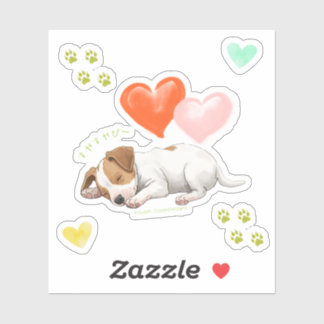 Jack Russell Terrier 寝ている姿がかわいい子犬ちゃん♡オリジナルステッカー Sticker