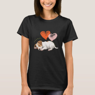 Jack Russell Terrier 寝ている姿がかわいい子犬ちゃん♡レディースTシャツ T-shirt