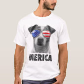 Jack Russell Terrier 4 juli Merica Mannen Americ T-shirt (Voorkant)