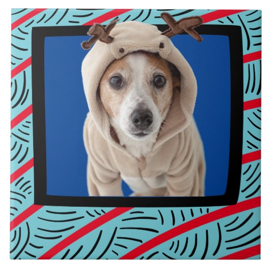 Jack Russell Terrier aangepast foto-lijst Tegeltje (Voorkant)