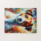 Jack Russell Terrier Acryl Print | Kleurrijk Legpuzzel (Horizontaal)