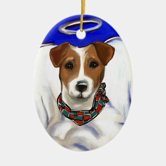Jack Russell Terrier Angel Keramisch Ornament (Voorkant)