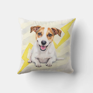 Jack Russell Terrier Aquarel Zigzag Energie Kunst Kussen