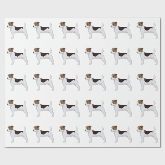 Jack Russell Terrier Basic Breed Illustratie Cadeaupapier (Vlak)