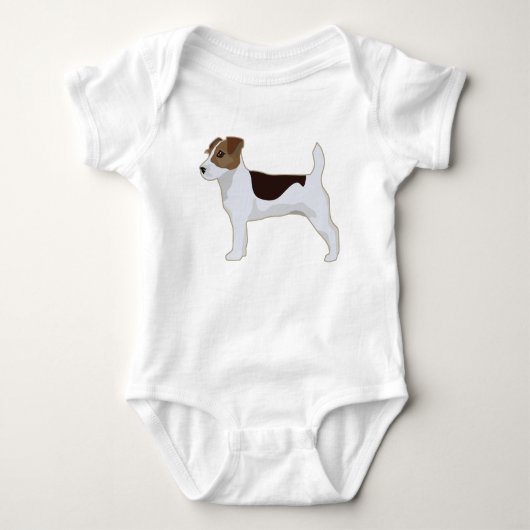 Jack Russell Terrier Basic Breed Illustratie Romper (Voorkant)