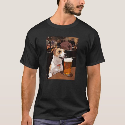 Jack Russell Terrier Beer Funny Dog Drink T-shirt (Voorkant)