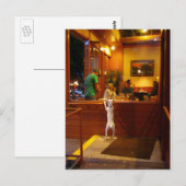 Jack Russell Terrier bij restaurantvenster Briefkaart (Voorkant / Achterkant)