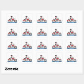 Jack Russell Terrier Bikerhond op rode motorfiets Vierkante Sticker (Vel)