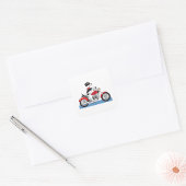 Jack Russell Terrier Bikerhond op rode motorfiets Vierkante Sticker