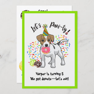 Jack Russell Terrier Birthday Party Invitation Kaart