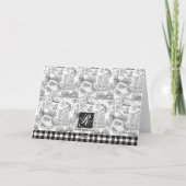 JACK RUSSELL Terrier Black Toile Bedankkaart (Achterkant)