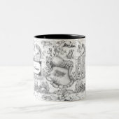 JACK RUSSELL Terrier Black Toile met aangepaste na Tweekleurige Koffiemok (Center)